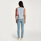 Sleeveless Knit Button Front Top with Contrast Trim Detail