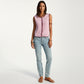 Sleeveless Knit Button Front Top with Contrast Trim Detail