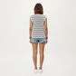 Sleeveless Textured Knit Top with Stripe Pattern