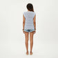 Sleeveless Textured Knit Top with Stripe Pattern