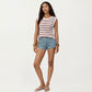 Sleeveless Textured Knit Top with Stripe Pattern