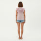Sleeveless Textured Knit Top with Stripe Pattern