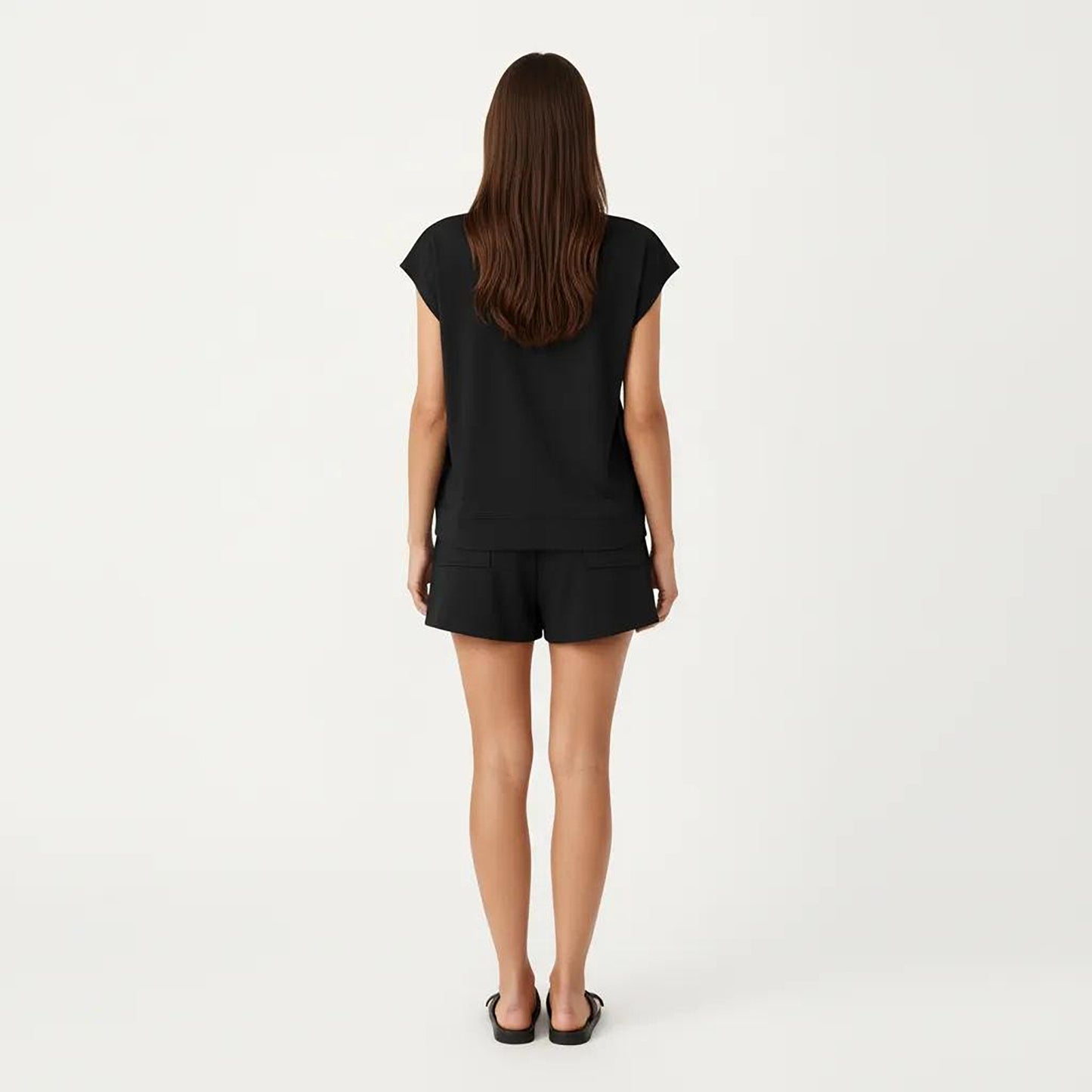 Short Sleeve Lounge Top and Shorts Set with Relaxed Fit