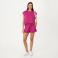 Short Sleeve Lounge Top and Shorts Set with Relaxed Fit