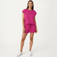 Short Sleeve Lounge Top and Shorts Set with Relaxed Fit