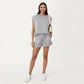 Short Sleeve Lounge Top and Shorts Set with Relaxed Fit
