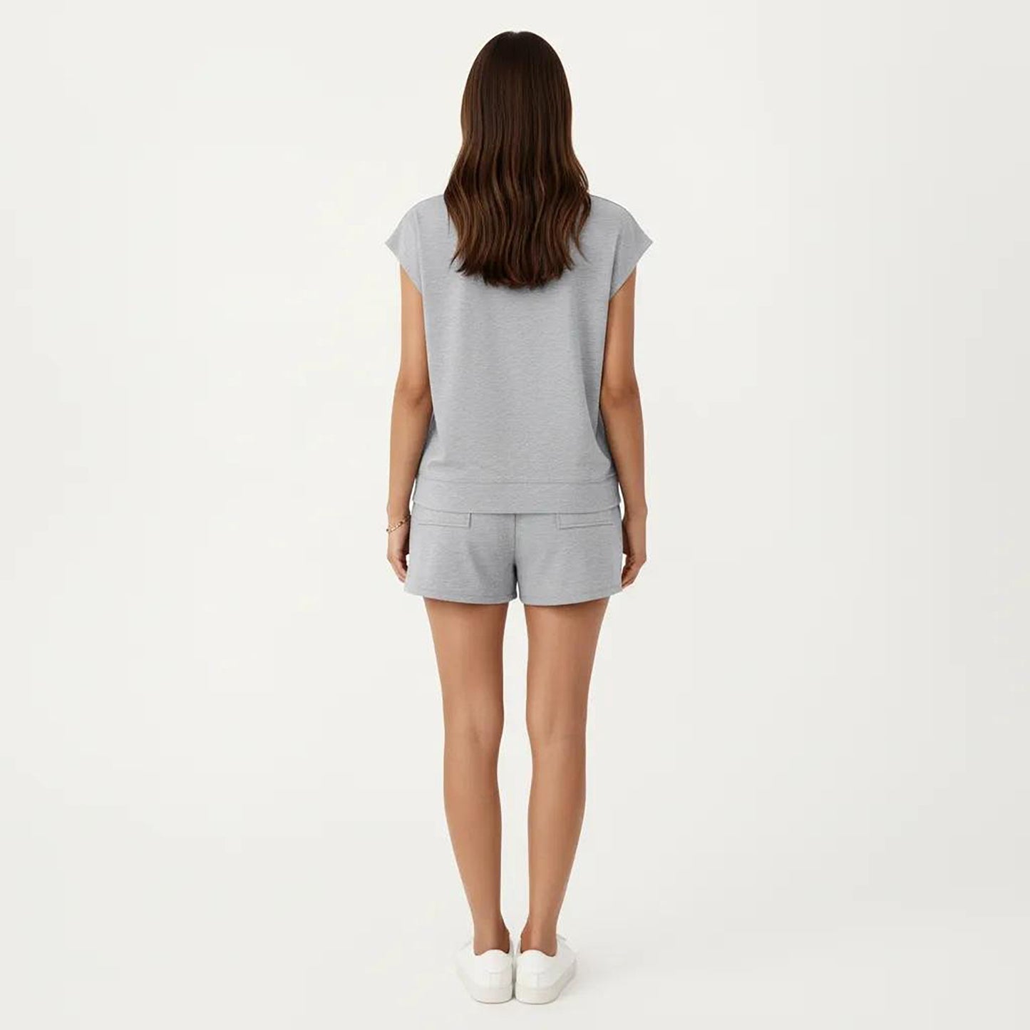 Short Sleeve Lounge Top and Shorts Set with Relaxed Fit