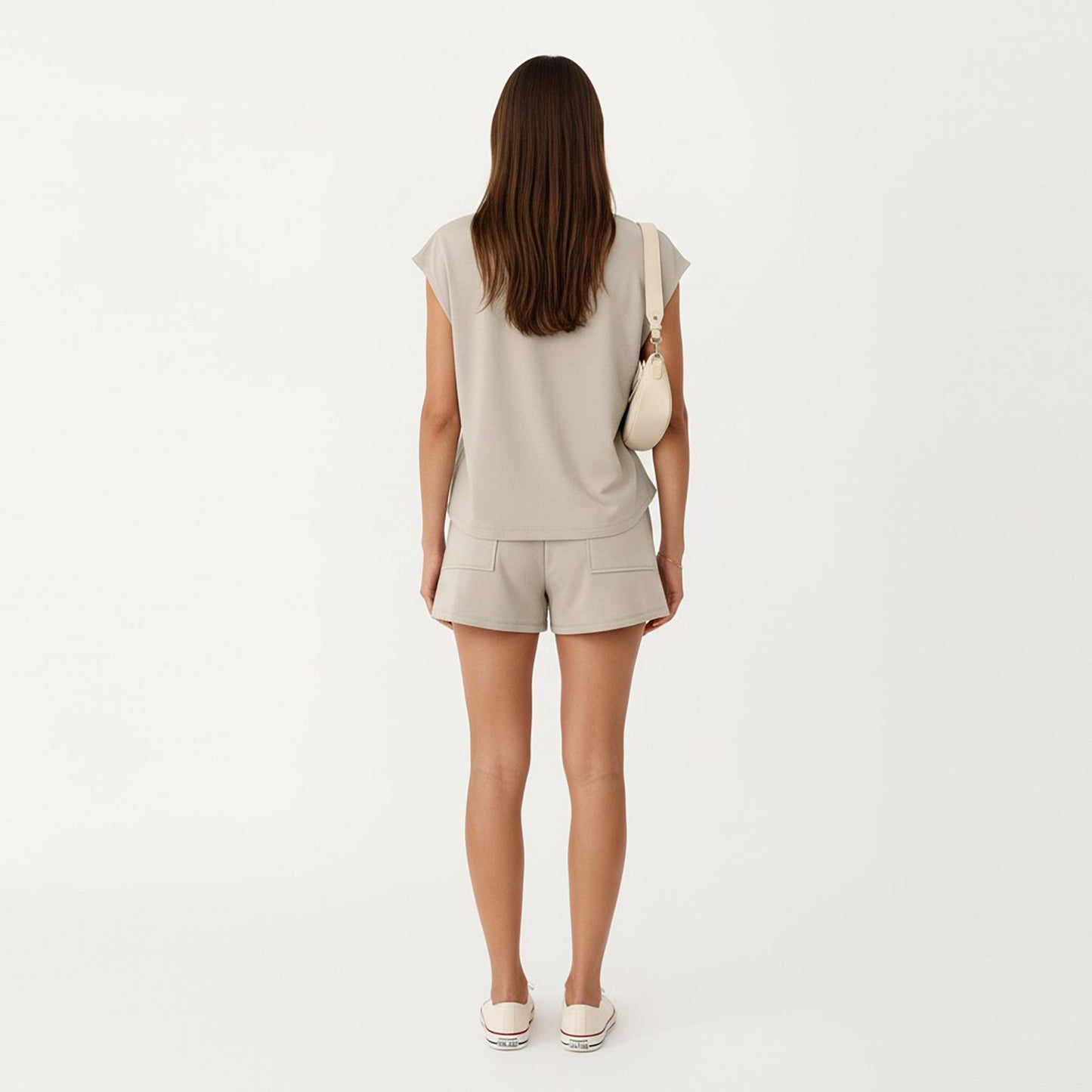 Short Sleeve Lounge Top and Shorts Set with Relaxed Fit