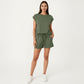 Short Sleeve Lounge Top and Shorts Set with Relaxed Fit