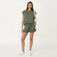 Short Sleeve Lounge Top and Shorts Set with Relaxed Fit