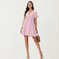 Short Sleeve V Neck Tiered Mini Dress with Gingham Pattern