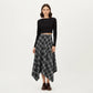 Asymmetrical Plaid Midi Skirt with Handkerchief Hem and Flowy Silhouette