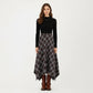 Asymmetrical Plaid Midi Skirt with Handkerchief Hem and Flowy Silhouette