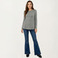 Maternity Long Sleeve Ribbed Knit Top with Crew Neck and Empire Waist