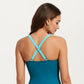 One Piece Swimsuit with Deep V Neck Contrast Trim and Sculpted Waist Design