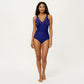 One Piece Swimsuit with V Neck Laser Cut Detail and Contoured Fit
