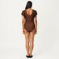 One Piece Swimsuit with Flutter Sleeves V Neck Bust Detail and Shaping Silhouette
