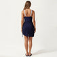 One Piece Cutout Swimsuit with Adjustable Straps Decorative Floral Hardware and Ruched Skirt Overlay