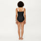 One Piece Swimsuit with Triple Keyhole Bust Detail Contrast Side Panels and Wide Straps