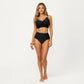 2-Piece Bikini Set with Twist Front Bralette Top Adjustable Straps and Ruched High Rise Bottom