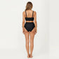 2-Piece Bikini Set with Twist Front Bralette Top Adjustable Straps and Ruched High Rise Bottom