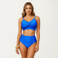 2-Piece Bikini Set with Twist Front Bralette Top Adjustable Straps and Ruched High Rise Bottom