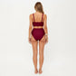 2-Piece Bikini Set with Twist Front Bralette Top Adjustable Straps and Ruched High Rise Bottom