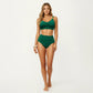 2-Piece Bikini Set with Twist Front Bralette Top Adjustable Straps and Ruched High Rise Bottom