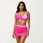 2-Piece Swim Set with Crisscross Bralette Top Adjustable Straps and Ruched Skirted Bottom