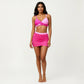 2-Piece Swim Set with Crisscross Bralette Top Adjustable Straps and Ruched Skirted Bottom