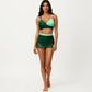 2-Piece Swim Set with Crisscross Bralette Top Adjustable Straps and Ruched Skirted Bottom