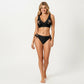 2-Piece Bikini Set with Palm Tree Cutout Bralette Top and Adjustable Side Tie Bottom