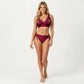 2-Piece Bikini Set with Palm Tree Cutout Bralette Top and Adjustable Side Tie Bottom