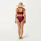 2-Piece Bikini Set with Palm Tree Cutout Bralette Top and Adjustable Side Tie Bottom