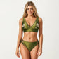 2-Piece Bikini Set with Palm Tree Cutout Bralette Top and Adjustable Side Tie Bottom