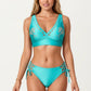 2-Piece Bikini Set with Palm Tree Cutout Bralette Top and Adjustable Side Tie Bottom