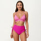 2-Piece Bikini Set with Triangle Bralette Top Scalloped Trim and High Rise Tie Side Bottom