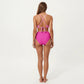 2-Piece Bikini Set with Triangle Bralette Top Scalloped Trim and High Rise Tie Side Bottom