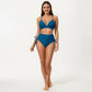 2-Piece Bikini Set with Triangle Bralette Top Scalloped Trim and High Rise Tie Side Bottom