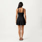 One Piece Swimsuit with Decorative Stud Bust Detail and Wrap Skirt Tie Accent