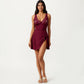 One Piece Swimsuit with Decorative Stud Bust Detail and Wrap Skirt Tie Accent