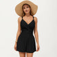One Piece Swim Romper with Crisscross Bust Adjustable Straps and Relaxed Short Bottom