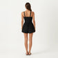 One Piece Swim Romper with Crisscross Bust Adjustable Straps and Relaxed Short Bottom