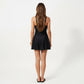 One Piece Swimsuit with Crisscross Bust Detail Adjustable Straps and Flared Skirted Silhouette