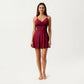 One Piece Swimsuit with Crisscross Bust Detail Adjustable Straps and Flared Skirted Silhouette