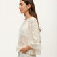 Womens Three Quarter Sleeve Lace Mesh Layering Blouse Top