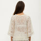 Womens Three Quarter Sleeve Lace Mesh Layering Blouse Top