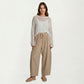 Wide Leg Drawstring Pants with Elastic Waistband, Utility Pockets and Relaxed Fit