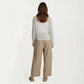 Wide Leg Drawstring Pants with Elastic Waistband, Utility Pockets and Relaxed Fit