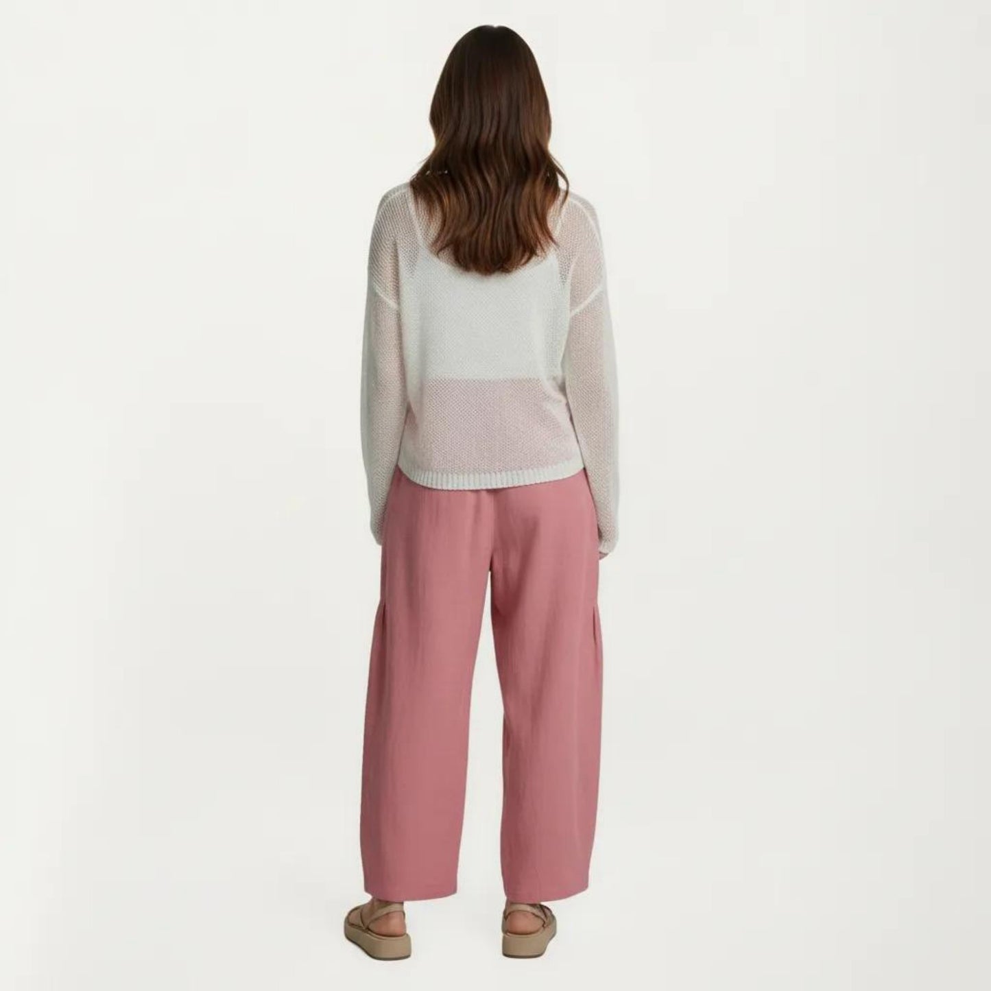 Wide Leg Drawstring Pants with Elastic Waistband, Utility Pockets and Relaxed Fit